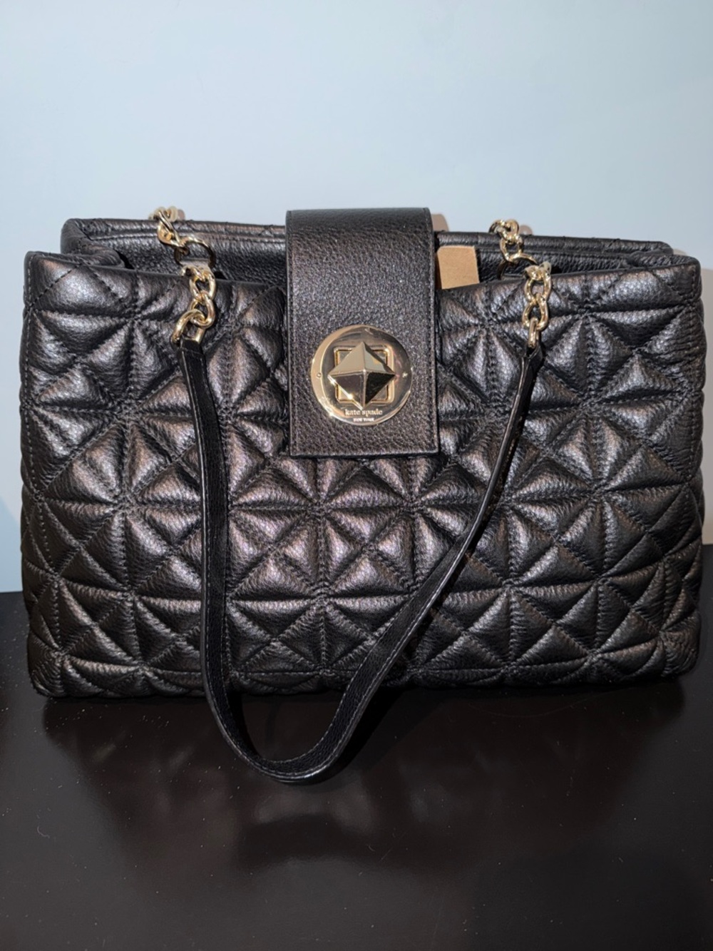 Kate Spade BUNDLE!! Black Quilted Leather Shoulder Bag with Zip Wallet - Picture 13 of 13